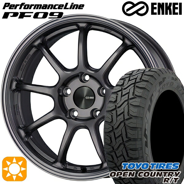 【取付対象】225/60R17 99Q トーヨー オープンカントリー R/T ENKEI エンケイ パフォーマンスライン PF09 ダークシルバー 17インチ 7.0J 5H114.3 サマータイヤホイールセット |トレッド新横浜師岡店