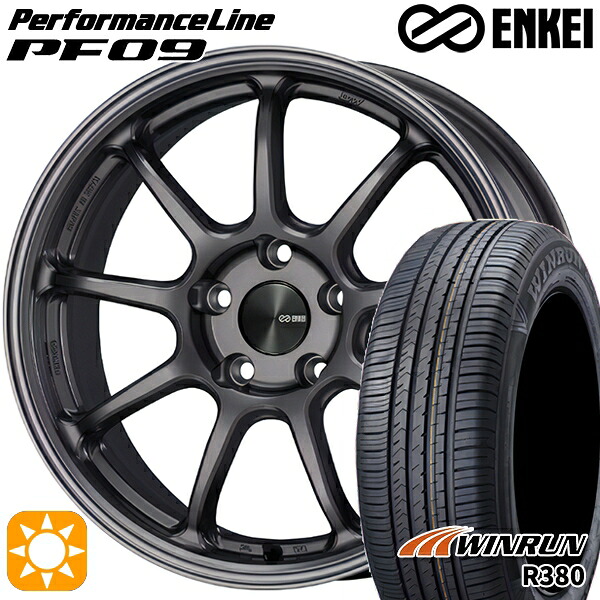 【取付対象】ライズHB ロッキーHB 205/60R16 92H ウィンラン R380 ENKEI エンケイ パフォーマンスライン PF09 ダークシルバー 16インチ 6.5J 5H100 サマータイヤホイールセット |トレッド新横浜師岡店