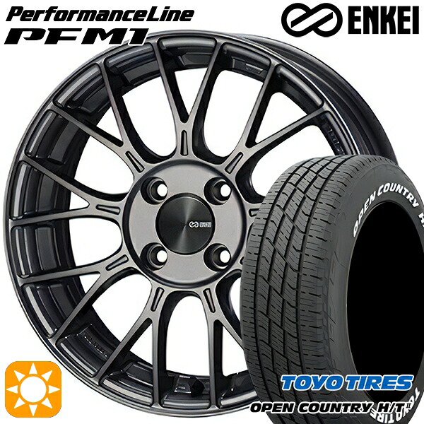 【取付対象】ライズ ロッキー 215/70R16 100H トーヨー オープンカントリー H/T2 WL ENKEI エンケイ パフォーマンスライン PFM1 ダークシルバー 16インチ 6.5J 4H100 サマータイヤホイールセット