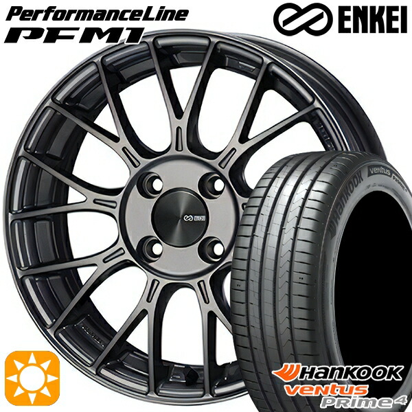 【取付対象】195/55R16 87V ハンコック veNtus PRime4 K135 ENKEI エンケイ パフォーマンスライン PFM1 ダークシルバー 16インチ 6.5J 4H100 サマータイヤホイールセット 78,595円