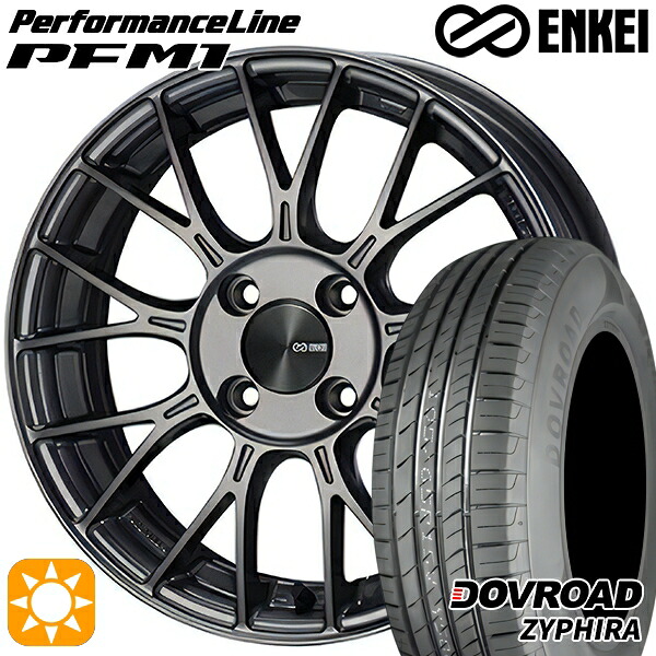 【取付対象】185/60R15 84H DOVROAD ザイファイラ ENKEI エンケイ パフォーマンスライン PFM1 ダークシルバー 15インチ 5.5J 4H100 サマータイヤホイールセット ｜トレッド新横浜師岡店