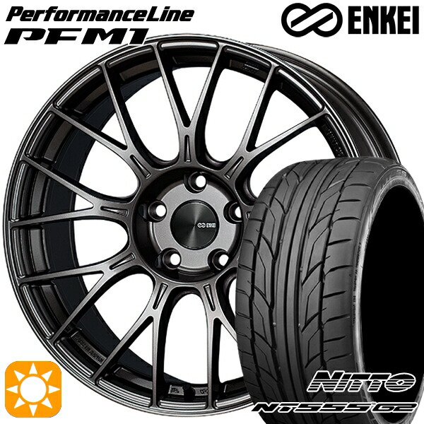 【取付対象】215/45R18 93Y XL ニットー NT555 G2 ENKEI エンケイ パフォーマンスライン PFM1 ダークシルバー 18インチ 7.5J 5H114.3 サマータイヤホイールセット |トレッド新横浜師岡店