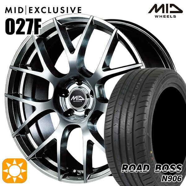 【取付対象】245/40R20 99W XL ロードボス N906 MID RMP 027F ハイパーメタルコート/ミラーカット 20インチ 8.5J 5H114.3 サマータイヤホイールセット