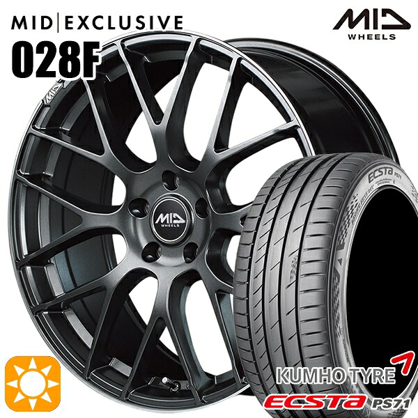 【取付対象】セレナ 215/40R18 89W XL クムホ エクスタ PS71 MID RMP 028F セミグロスGM/リムDCロゴMC 18インチ 7.0J 5H114.3 サマータイヤホイールセット