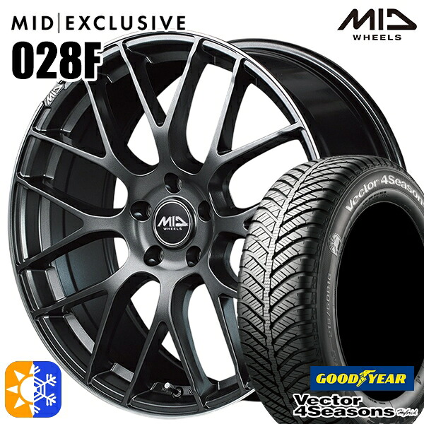 アクセラ アテンザ 215/45R18 89H グッドイヤー ベクター フォーシーズンズ MID RMP 028F 18インチ 7.0J 5H114.3 セミグロスGM/リムDCロゴMC オールシーズンタイヤホイールセット