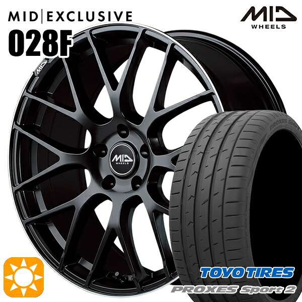 【取付対象】225/40R18 92Y XL トーヨー プロクセススポーツ2 MID RMP 028F セミグロスBK/リムエッジDCロゴMC 18インチ 7.0J 5H114.3 サマータイヤホイールセット