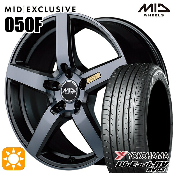 【取付対象】ヴェゼル レガシィ 225/60R18 100H ヨコハマ ブルーアース RV03 MID RMP 050F ガンメタDC/マットスモーククリア 18インチ 8.0J 5H114.3 サマータイヤホイールセット