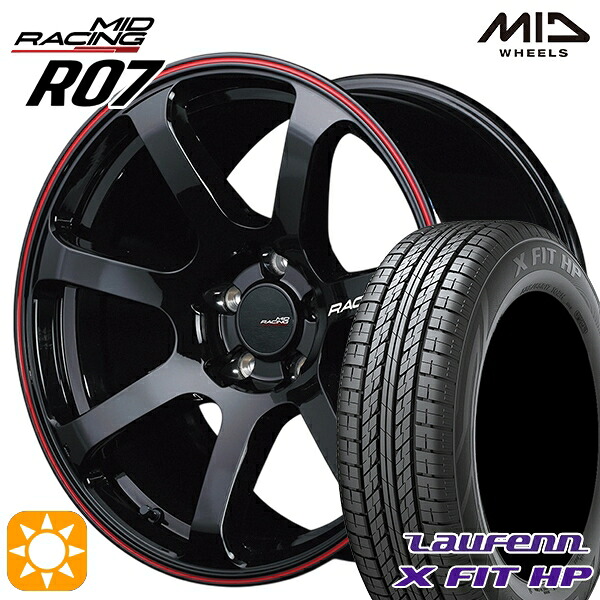 【取付対象】C-HR カローラクロス 215/60R17 96H ラウフェン X FIT HP LA41 MID RMPレーシング R07 ブラック/リムレッドライン 17インチ 7.0J 5H114.3 サマータイヤホイールセット