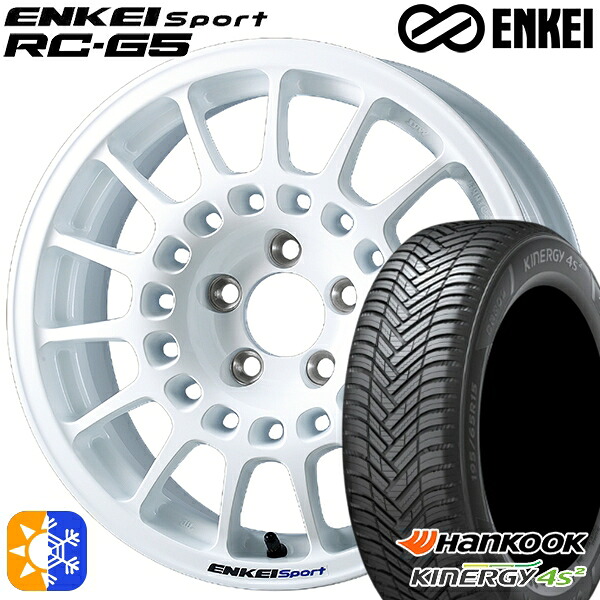 マツダ2 ノート 185/65R15 88H ハンコック KInERGy 4s 2 (H750) ENKEI エンケイ エンケイ スポーツ RC-G5 ホワイト 15インチ 6.5J 4H100 オールシーズンタイヤホイールセット