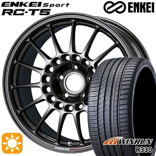 【取付対象】エスクァイア セレナ 205/50R17 93W XL ウィンラン R330 ENKEI エンケイスポーツ RC-T5 ダークシルバー 17インチ 7.0J 5H114.3 サマータイヤホイールセット