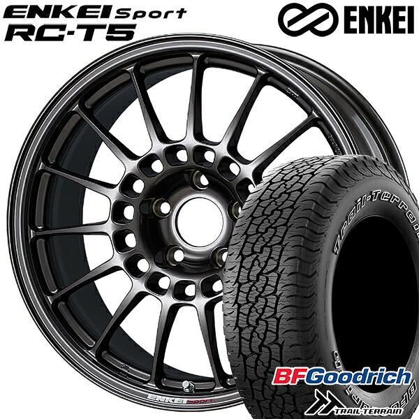 【取付対象】225/65R17 102T ORWL BFグッドリッチ トレールテレーン ENKEI エンケイスポーツ RC-T5 ダークシルバー 17インチ 7.0J 5H114.3 サマータイヤホイールセット