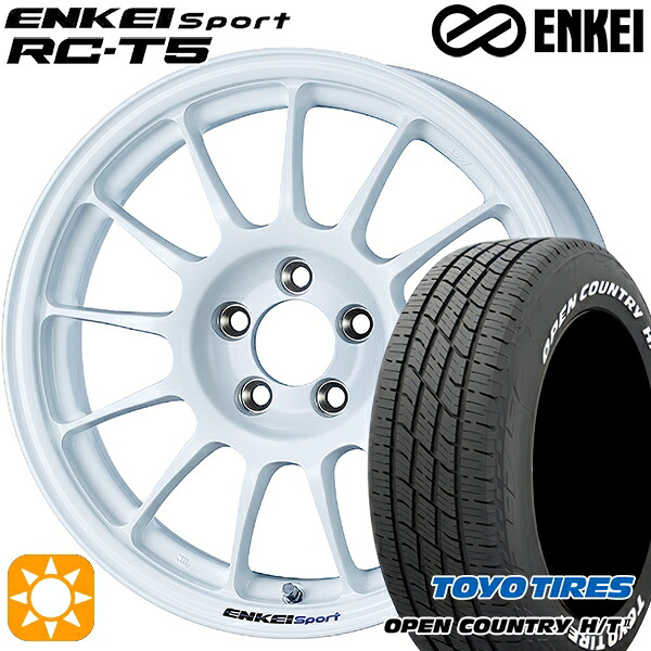 【取付対象】フィット アクア 185/60R15 84H トーヨー オープンカントリー H/T2 WL ENKEI エンケイスポーツ RC-T5 ホワイト 15インチ 6.0J 4H100 サマータイヤホイールセット