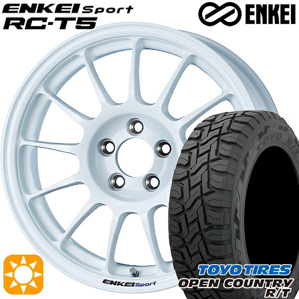 【取付対象】アクア クロスビー 175/60R16 82Q トーヨー オープンカントリー R/T ENKEI エンケイスポーツ RC-T5 ホワイト 16インチ 6.5J 4H100 サマータイヤホイールセット
