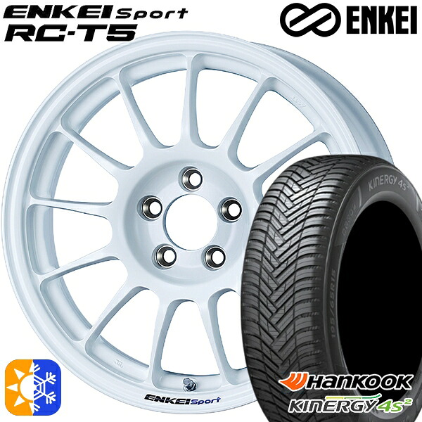 フリード 185/65R15 88H ハンコック KInERGy 4s 2 (H750) ENKEI エンケイスポーツ RC-T5 ホワイト 15インチ 6.0J 5H114.3 オールシーズンタイヤホイールセット |トレッド新横浜師岡店