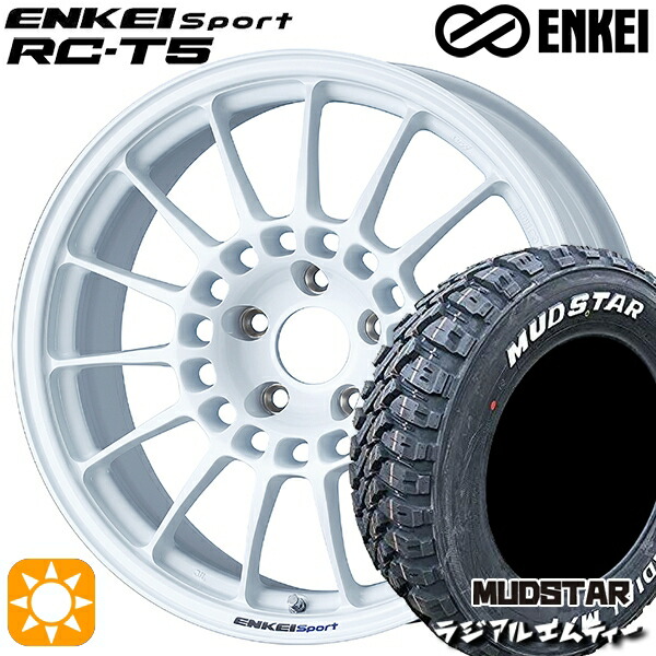 【取付対象】225/65R17 102T マッドスター ラジアルM/T ENKEI エンケイスポーツ RC-T5 ホワイト 17インチ 7.0J 5H114.3 サマータイヤホイールセット