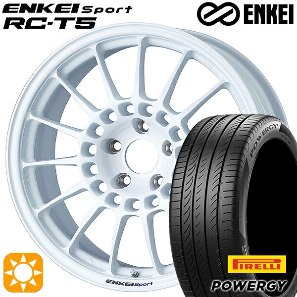 【取付対象】225/45R18 95W XL ピレリ パワジー ENKEI エンケイスポーツ RC-T5 ホワイト 18インチ 8.0J 5H114.3 サマータイヤホイールセット