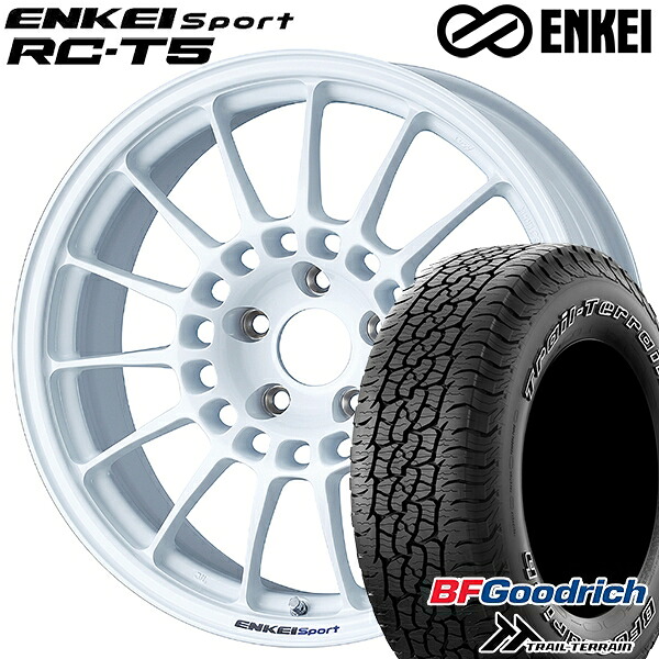 【取付対象】225/65R17 102T ORWL BFグッドリッチ トレールテレーン ENKEI エンケイスポーツ RC-T5 ホワイト 17インチ 7.0J 5H114.3 サマータイヤホイールセット