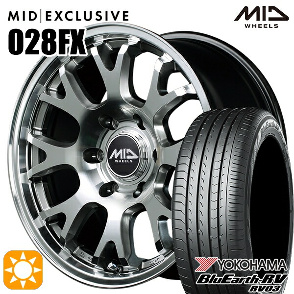 【取付対象】215/60R17 96H ヨコハマ ブルーアース RV03 MID RMP 028FX ハイパーメタルコート/ミラーカット 17インチ 6.5J 6H139.7 サマータイヤホイールセット