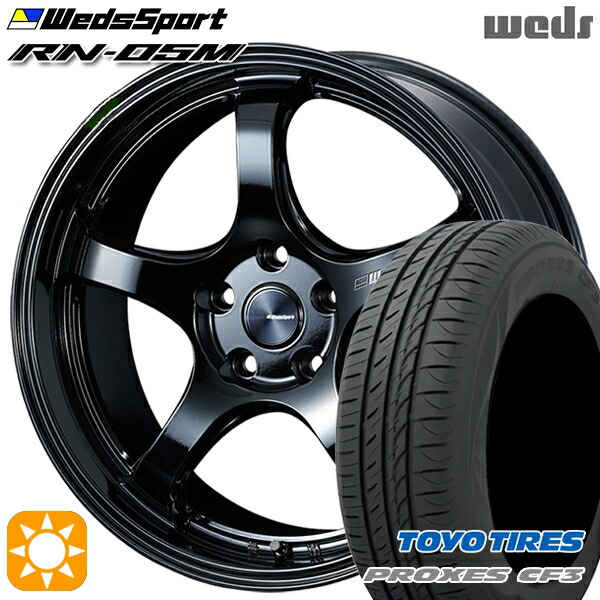 【取付対象】マークX スカイライン 225/45R18 95W XL トーヨー プロクセス CF3 Weds ウェッズスポーツ RN05M グロスブラック 18インチ 8.0J 5H114.3 サマータイヤホイールセット