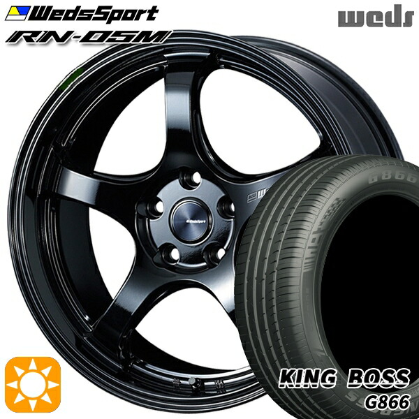 【取付対象】245/40R19 98W XL キングボス G866 Weds ウェッズスポーツ RN05M グロスブラック 19インチ 8.5J 5H114.3 サマータイヤホイールセット