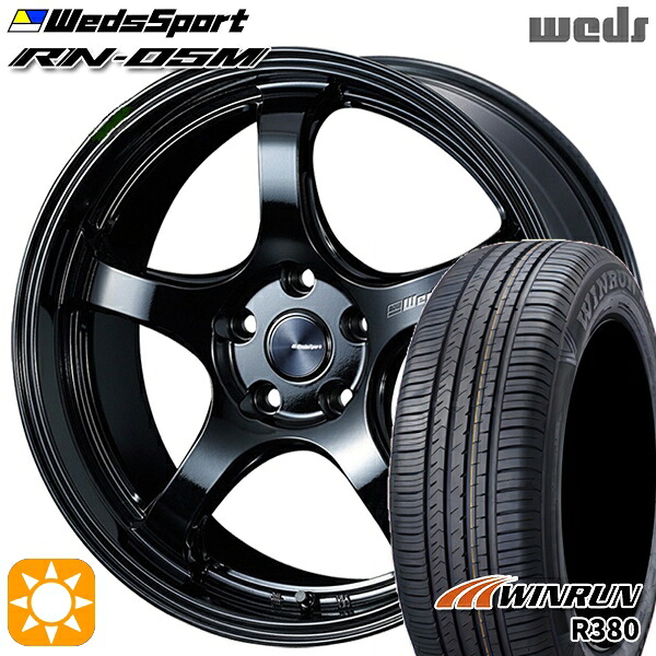 【取付対象】マツダ6 エクストレイル 225/60R18 104V XL ウィンラン R380 Weds ウェッズスポーツ RN05M グロスブラック 18インチ 8.0J 5H114.3 サマータイヤホイールセット |トレッド新横浜師岡店