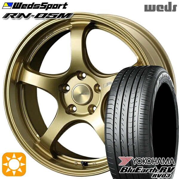 【取付対象】ヴェゼル レガシィ 225/60R18 100H ヨコハマ ブルーアース RV03 Weds ウェッズスポーツ RN05M ゴールド 18インチ 7.5J 5H114.3 サマータイヤホイールセット |トレッド新横浜師岡店