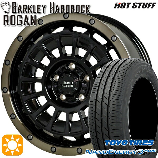 【取付対象】ヴェゼル オデッセイ 215/60R16 95H トーヨー ナノエナジー3プラス HotStuff バークレイハードロック ローガン BK/BRC 16インチ 7.0J 5H114.3 サマータイヤホイールセット ｜トレッド新横浜師岡店