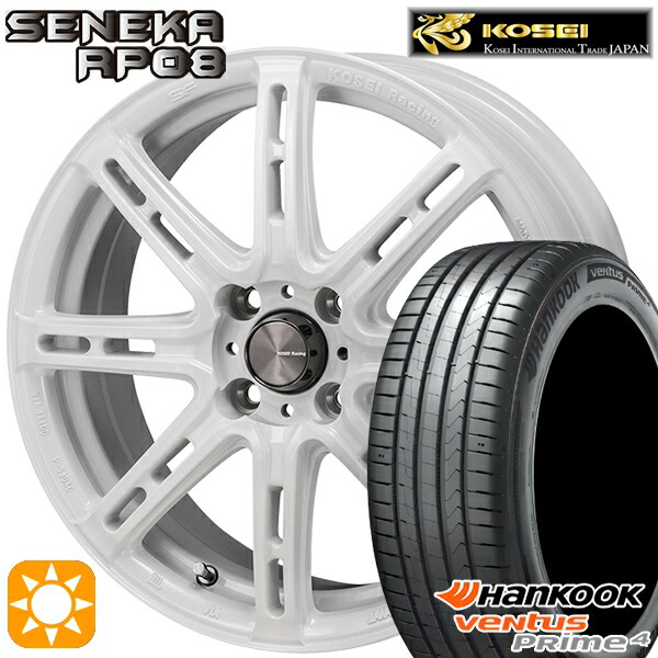 【取付対象】ライズ ロッキー 205/60R16 96V XL ハンコック veNtus PRime4 K135 KOSEI コーセイレーシング セネカ RP08 パールホワイト 16インチ 6.5J 4H100 サマータイヤホイールセット