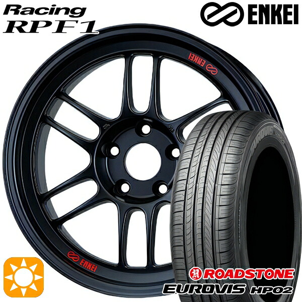 【取付対象】185/65R15 ネクセン ロードストーン ユーロビズ HP02 ENKEI エンケイレーシング RPF1 マットブラック 15インチ 7.0J 4H100 サマータイヤホイールセット