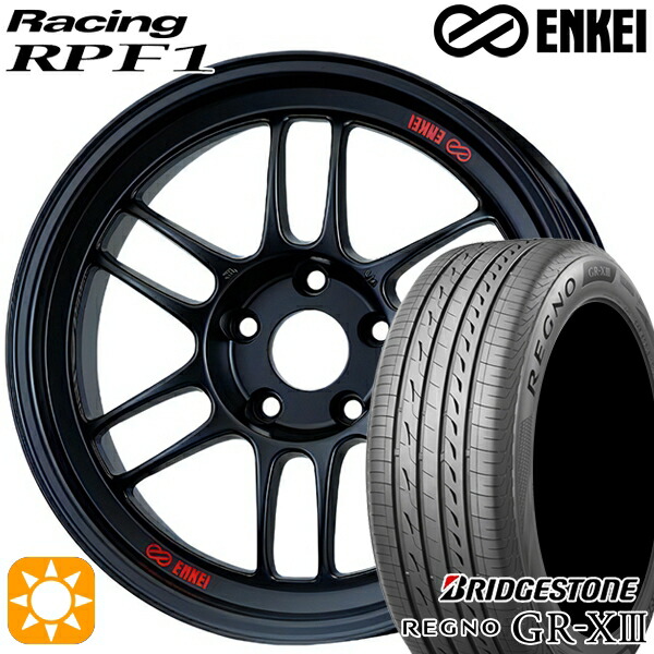 【取付対象】アウトランダー エクストレイル 225/55R18 102V XL ブリヂストン レグノ GR-X3 ENKEI エンケイレーシング RPF1 マットブラック 18インチ 7.5J 5H114.3 サマータイヤホイールセット