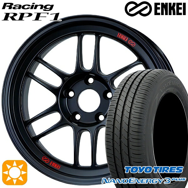 【取付対象】215/45R18 89W トーヨー ナノエナジー3プラス ENKEI エンケイレーシング RPF1 マットブラック 18インチ 7.5J 5H114.3 サマータイヤホイールセット