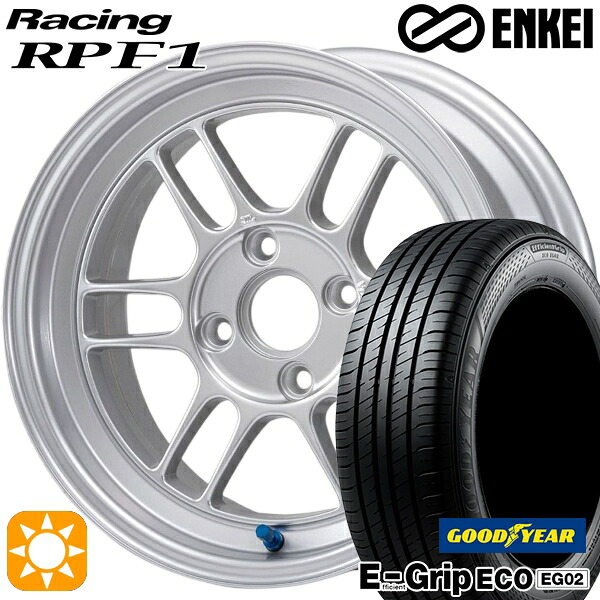 【取付対象】フィット アクア 185/60R15 84H グッドイヤー エフィシェントグリップ EG02 ENKEI エンケイレーシング RPF1 シルバー 15インチ 7.0J 4H100 サマータイヤホイールセット ｜トレッド新横浜師岡店
