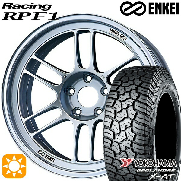 【取付対象】デリカD5 LT215/70R16 100/97Q ヨコハマ ジオランダー X-AT G016 ENKEI エンケイレーシング RPF1 シルバー 16インチ 7.0J 5H114.3 サマータイヤホイールセット