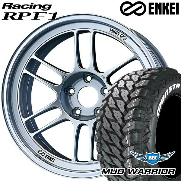 【取付対象】235/70R16 104/101Q LT RWL モンスタ マッドウォーリアー ENKEI エンケイレーシング RPF1 シルバー 16インチ 7.0J 5H114.3 サマータイヤホイールセット