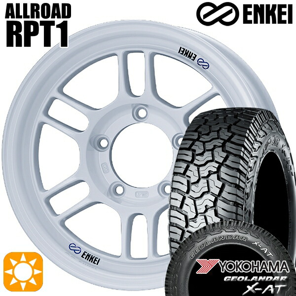 【取付対象】[5本セット]ジムニー 195R16C 104/102Q ヨコハマ ジオランダーX-AT G016 ENKEI エンケイ オールロード RPT1 ホワイト 16インチ 5.5J 5H139.7 サマータイヤホイールセット