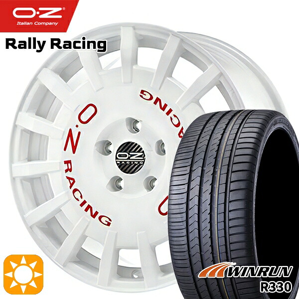 【取付対象】アウディ A3/S3 225/40R18 92W XL ウィンラン R330 OZ ラリーレーシング レースホワイト 18インチ 7.5J 5H112 サマータイヤホイールセット