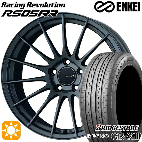 【取付対象】ハリアー アウトランダー 245/45R19 102W XL ブリヂストン レグノ GR-X3 ENKEI レーシングレボリューションRS05RR マットダークガンメタリック 19インチ 8.5J 5H114.3 サマータイヤホイールセット |トレッド新横浜師岡店