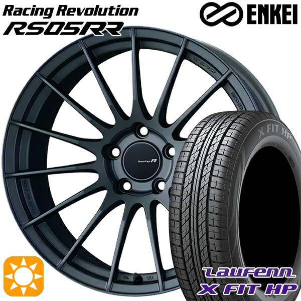 【取付対象】アウトランダー デリカD5 225/55R18 98V ラウフェン X FIT HP LA41 ENKEI レーシングレボリューションRS05RR マットダークガンメタリック 18インチ 8.5J 5H114.3 サマータイヤホイールセット