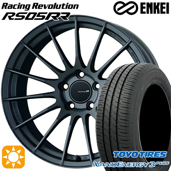 【取付対象】ベンツ Aクラス/CLA 225/45R18 91W トーヨー ナノエナジー3プラス ENKEI レーシングレボリューションRS05RR マットダークガンメタリック 18インチ 8.5J 5H112 サマータイヤホイールセット 135,950円