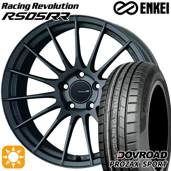 【取付対象】アウディ A6(F2) 225/55R18 102W XL DOVROAD プロザックススポーツ ENKEI レーシングレボリューションRS05RR マットダークガンメタリック 18インチ 8.5J 5H112 サマータイヤホイールセット |トレッド新横浜師岡店
