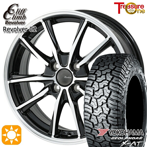 【取付対象】ライズ ロッキー 215/70R16 100/97Q ヨコハマ ジオランダー X-AT G016 トレジャーワン クリフクライム リボルバー02 ブラックポリッシュ 16インチ 6.0J 4H100 サマータイヤホイールセット |トレッド新横浜師岡店