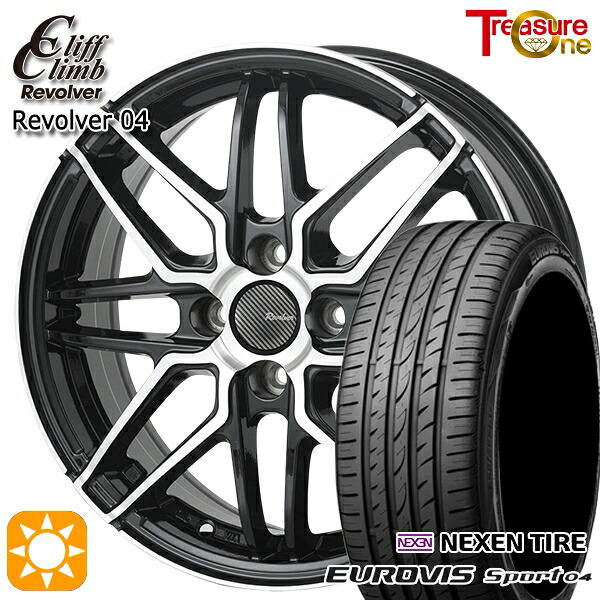 【取付対象】165/60R14 75H ロードストーン ユーロビズ Sport 04 トレジャーワン クリフクライム リボルバー04 BP 14インチ 4.5J 4H100+45 サマータイヤホイールセット