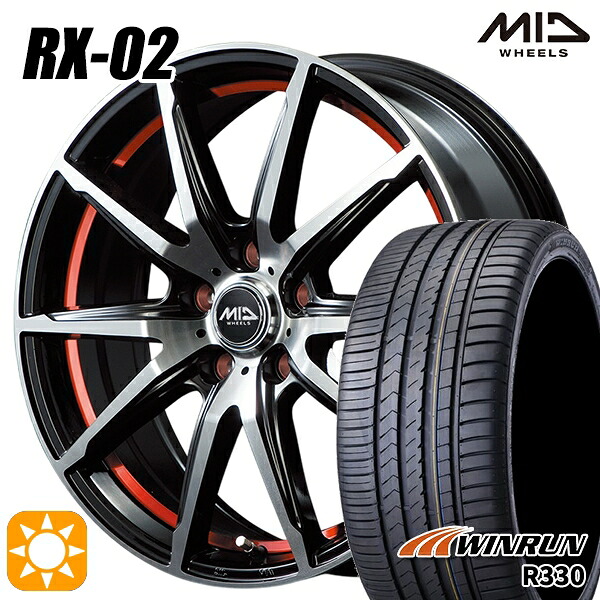 【取付対象】C-HR レガシィB4 225/50R18 95W ウィンラン R330 MID シュナイダー RX02 RX810 BP/アンダーカットレッド 18インチ 8.0J 5H114.3 サマータイヤホイールセット |トレッド新横浜師岡店