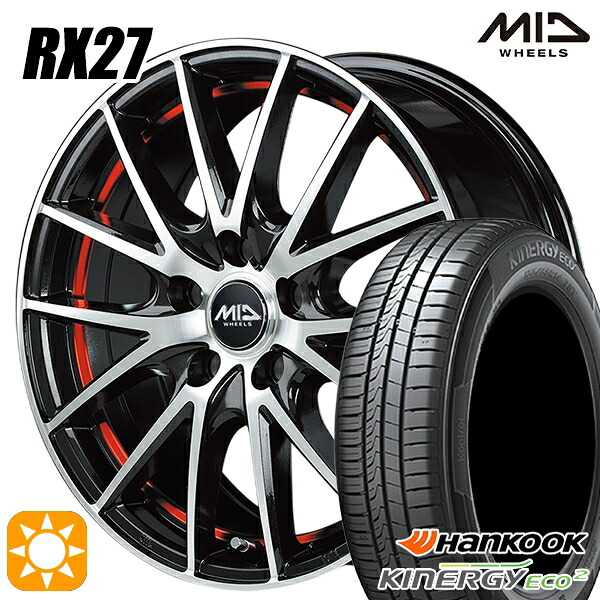 【取付対象】185/65R15 88T ハンコック KlnERGy ECO2 K435 MID シュナイダー RX27 BMP/アンダーカットレッドクリア 15インチ 6.0J 5H114.3 サマータイヤホイールセット 66,715円