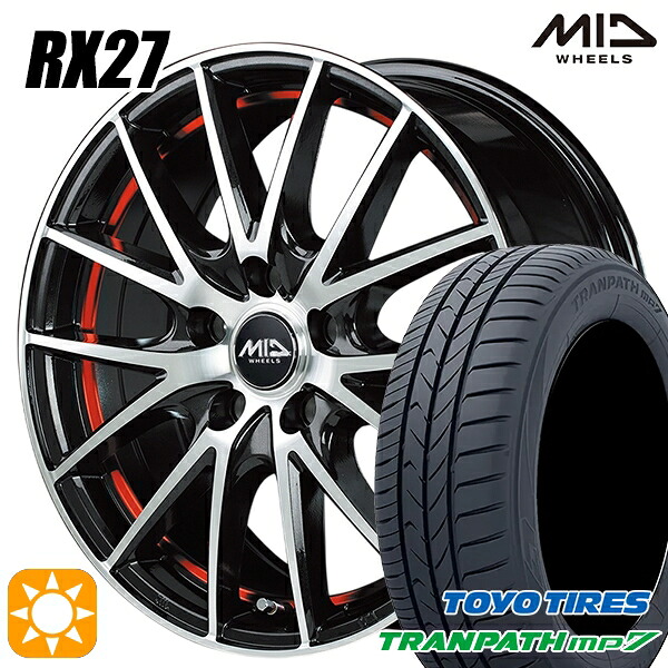 【取付対象】215/55R17 94V トーヨー トランパス mp7 MID シュナイダー RX27 BMP/アンダーカットレッドクリア 17インチ 7.0J 5H100 サマータイヤホイールセット ｜トレッド新横浜師岡店
