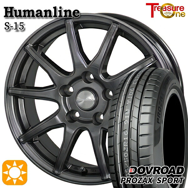 【取付対象】インプレッサXV フォレスターSH 225/55R17 101W XL DOVROAD プロザックススポーツ トレジャーワン ヒューマンライン S15 ガンメタブラック 17インチ 7.0J 5H100 サマータイヤホイールセット |トレッド新横浜師岡店