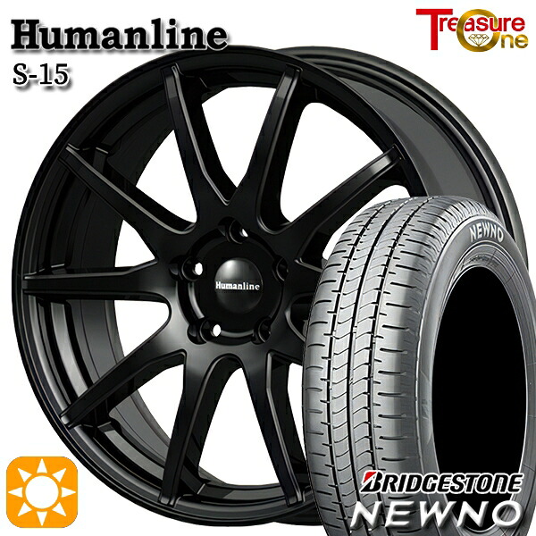 【取付対象】アクセラ アテンザ 215/45R18 93W XL ブリヂストン ニューノ トレジャーワン ヒューマンライン S15 ブラック 18インチ 7.0J 5H114.3 サマータイヤホイールセット