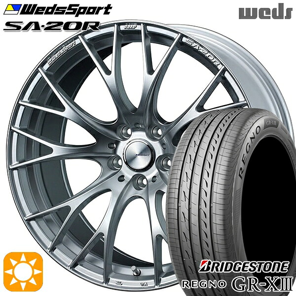 【取付対象】20アルファード 245/40R19 98W XL ブリヂストン レグノ GR-X3 Weds ウェッズスポーツ SA20R VI-SILVER（ブイアイシルバー） 19インチ 8.5J 5H114.3 サマータイヤホイールセット
