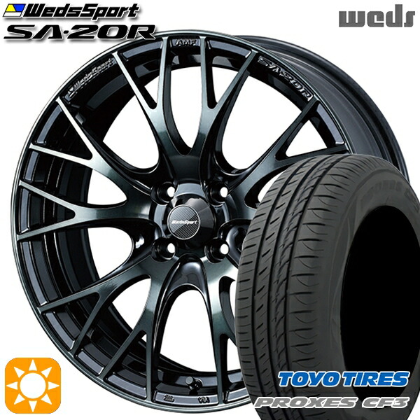 【取付対象】ライズ ロッキー 205/60R16 92H トーヨー プロクセス CF3 Weds ウェッズスポーツ SA20R WBC（ウォースブラッククリアー） 16インチ 6.5J 4H100 サマータイヤホイールセット