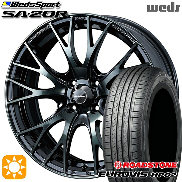 【取付対象】175/65R15 84H ネクセン ロードストーン ユーロビズ HP02 Weds ウェッズスポーツ SA20R WBC（ウォースブラッククリアー） 15インチ 6.0J 4H100 サマータイヤホイールセット